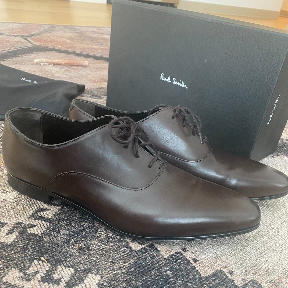 NEW  PAUL SMITH Mens Brown Leather Dress Shoes Oxford UK 10 US 11 EU 44 Loafer